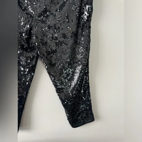 Gryphon Black Sequin Pants Drawstring w/ Pockets Women's XS - Picture 11 of 12